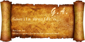 Gavrila Arszlán névjegykártya